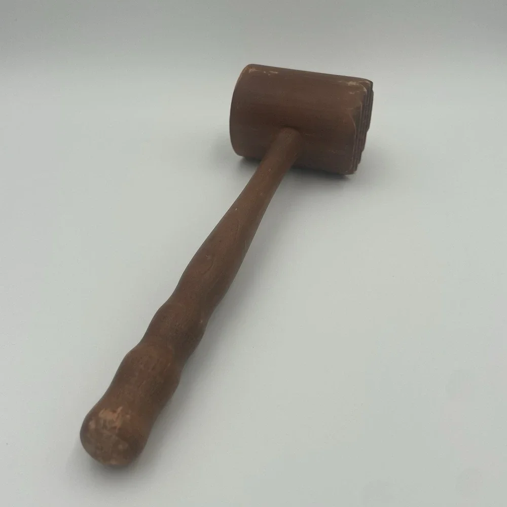 Vintage Wooden Kitchen Mallet Meat Tenderizer 10